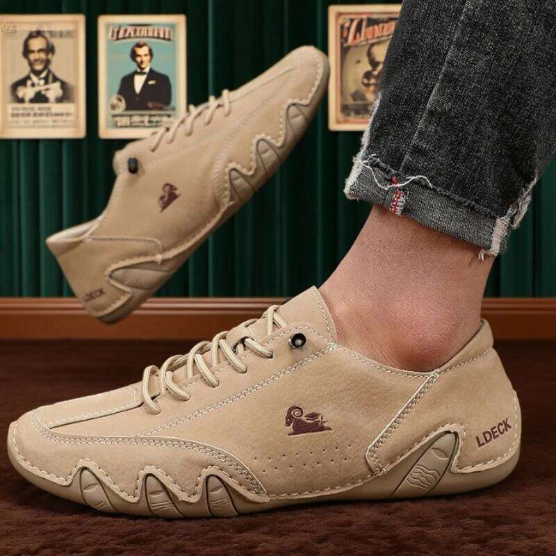 Ankle Boots for Men Fashionable Stitching Lightweight Comfortable Casual Walking Breathable Tennis Outdoor Driving Shoes