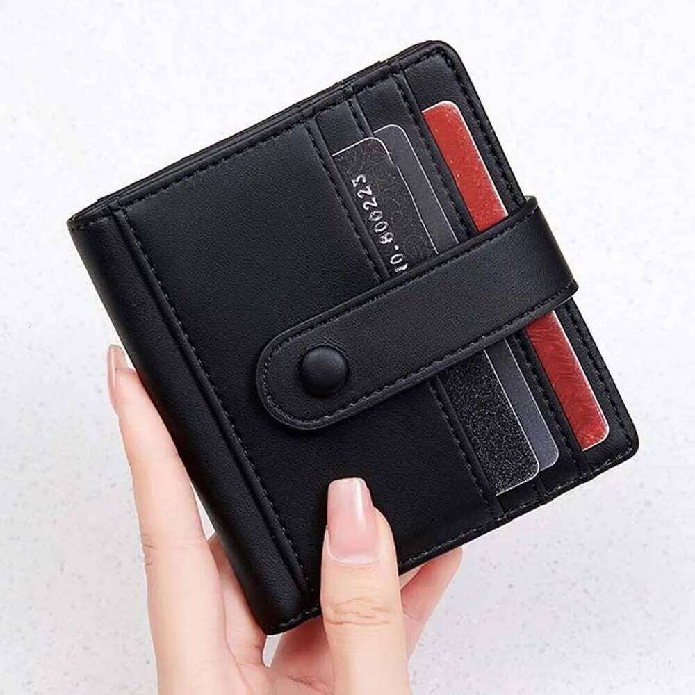 Anti-splash Water Portable RFID Protection Wallet Antimagnetic PVC Short Folding Purse Classic Korean Style PU Card Bag Shopping Y260206
