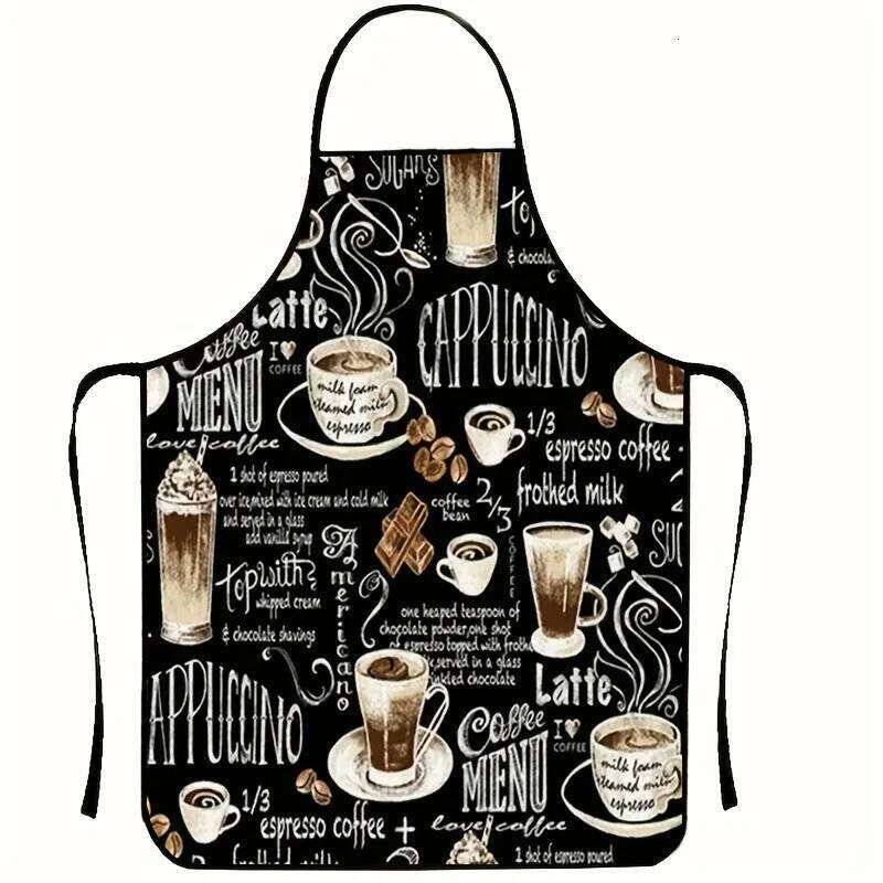 Coffee Waterproof Polyester Kitchen BBQ Apron for Women Gift S260205