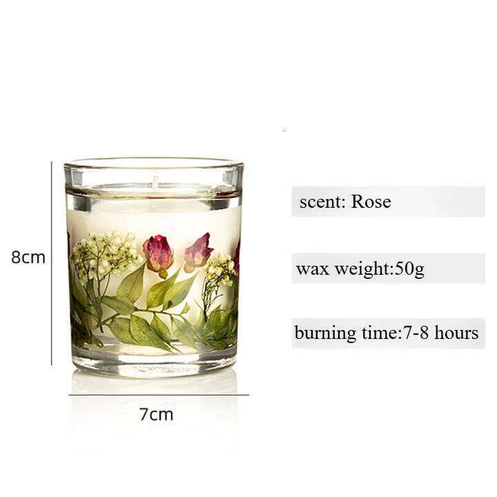 Premium Aromatherapy Candles Infused with Dried Flowers,Home Fragrance Soy Wax Candle Gift, Home and Office Decor S260205