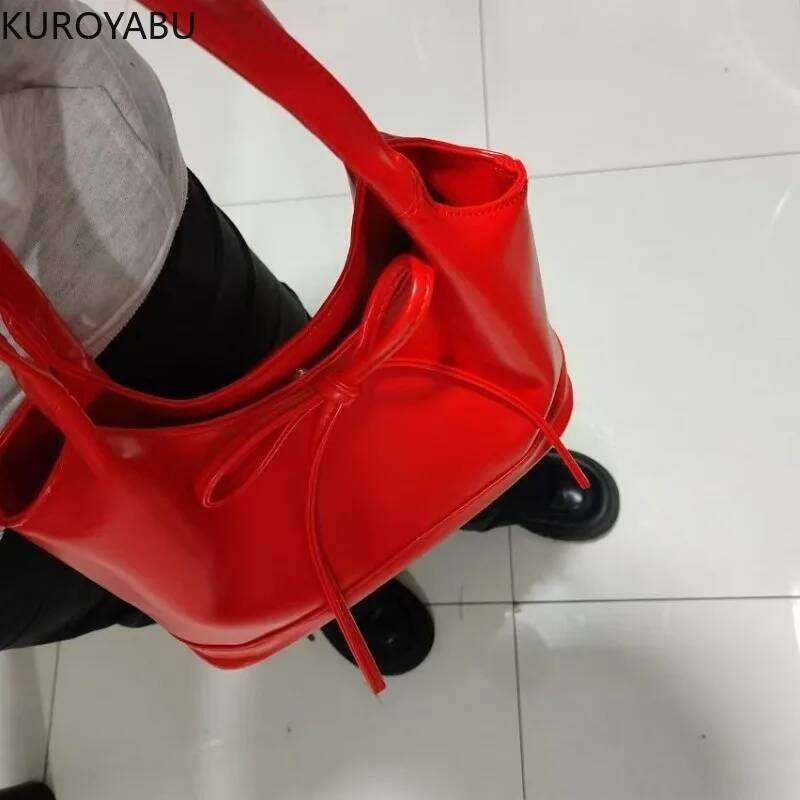 Fashion Bow Backpack Women's Girl Korean Tote PU Leather Underarm Shoulder Crossbody Bag Y2K Handbag 2025 Bolsas De Mujer Y260205