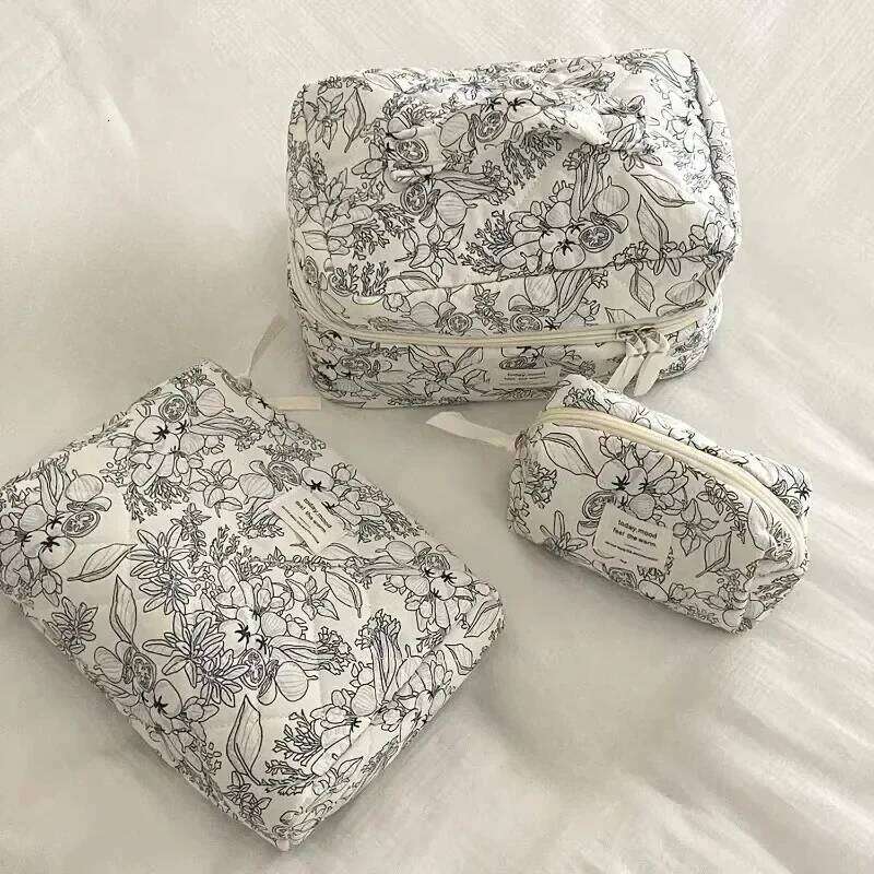 Wholesale Vintage Flower Women Cosmetic Bag Portable Zipper Makeup Travel Organizer Female Handbag Toiletry Storage Pouch Y260206