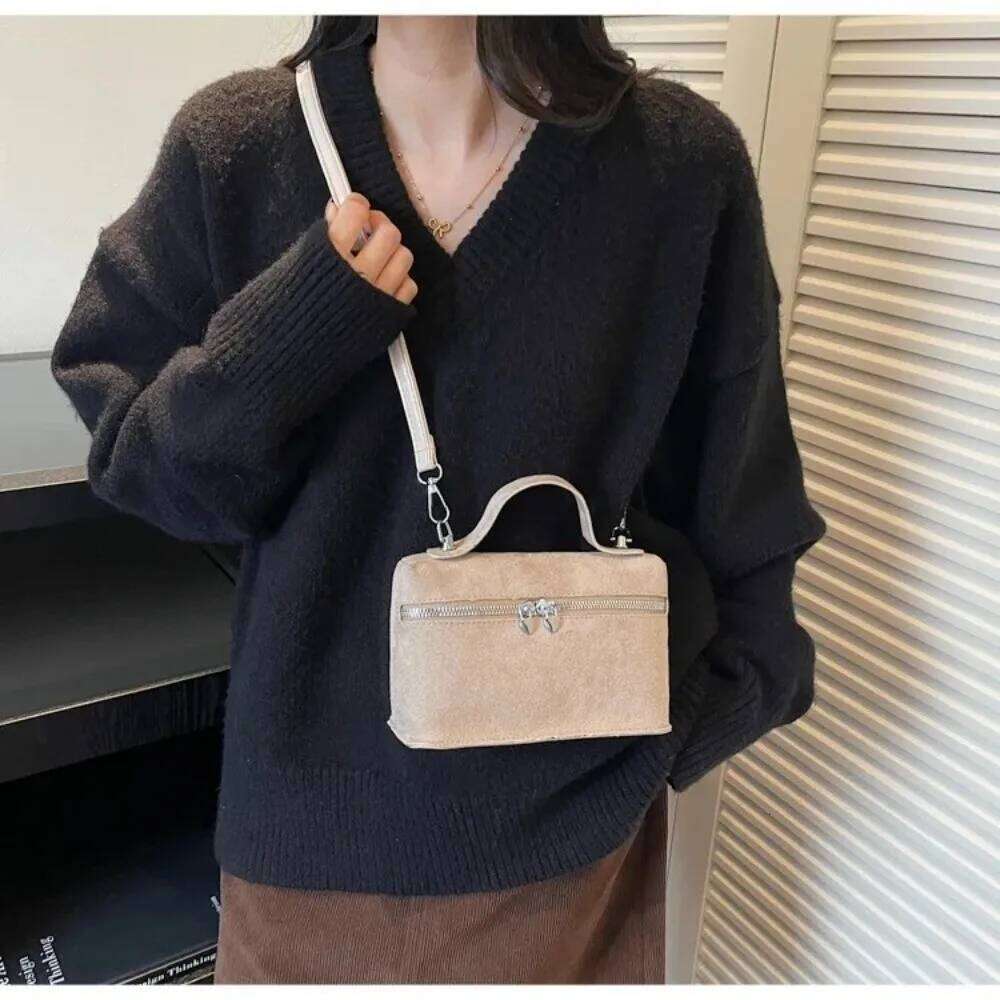 Retro Autumn Winter Matte Crossbody Suede Box Design Shoulder Pure Color Textured Evening Bags Women Handle Bag XJ260129