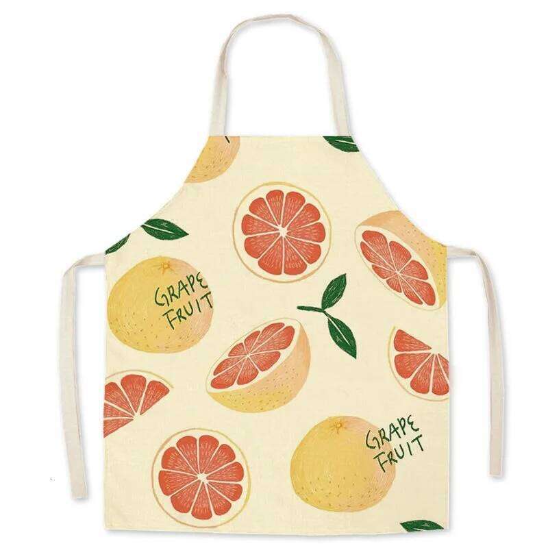 New style small fresh fruit linen fabric sleeveless kitchen cooking baking bib home cleaning apron 68x55cm S260205