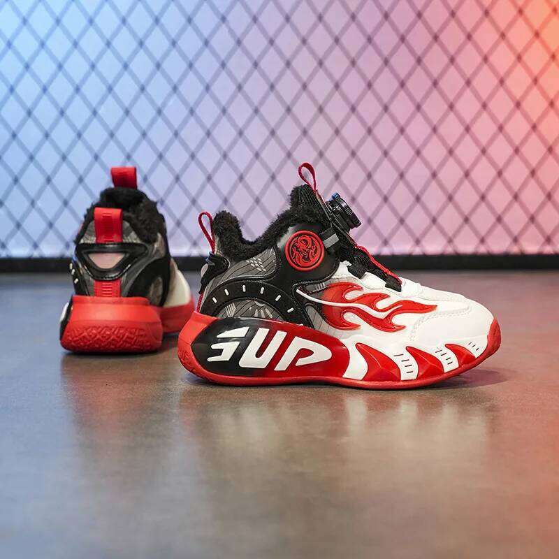 New autumn/winter 2025 children's basketball with waterproof leather surface training sports shoes for boys and girls 26Y0206