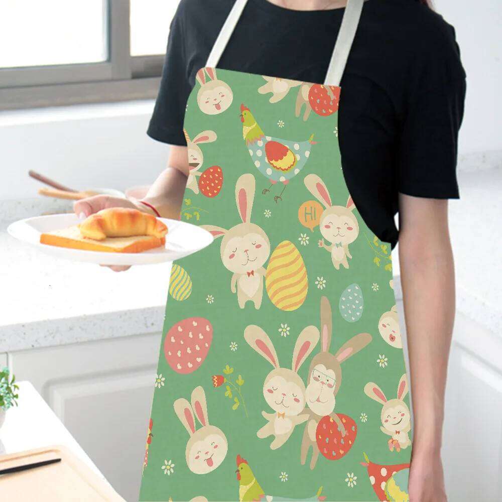 Easter bunny print customizable goods home aprons women Woman kitchen apron for hairdresser Apron S260205