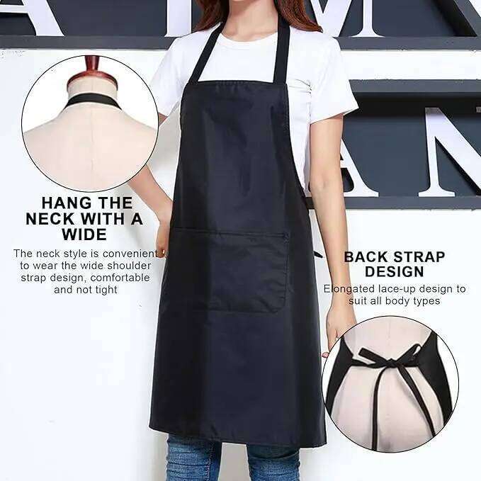 Kitchen Cooking Chef Halterneck With Pockets Catering Sleeveless Aprons Men Woman Waiter Apron S260205