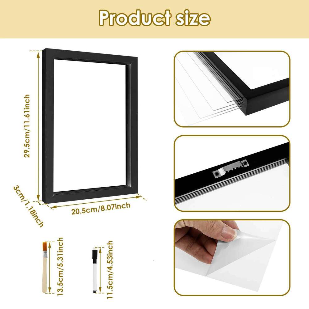 WoodPhoto Frame Kit Handmade Keepsake Clear DIY Handprint Footprint Souvenir for Family Baby Pet S260205