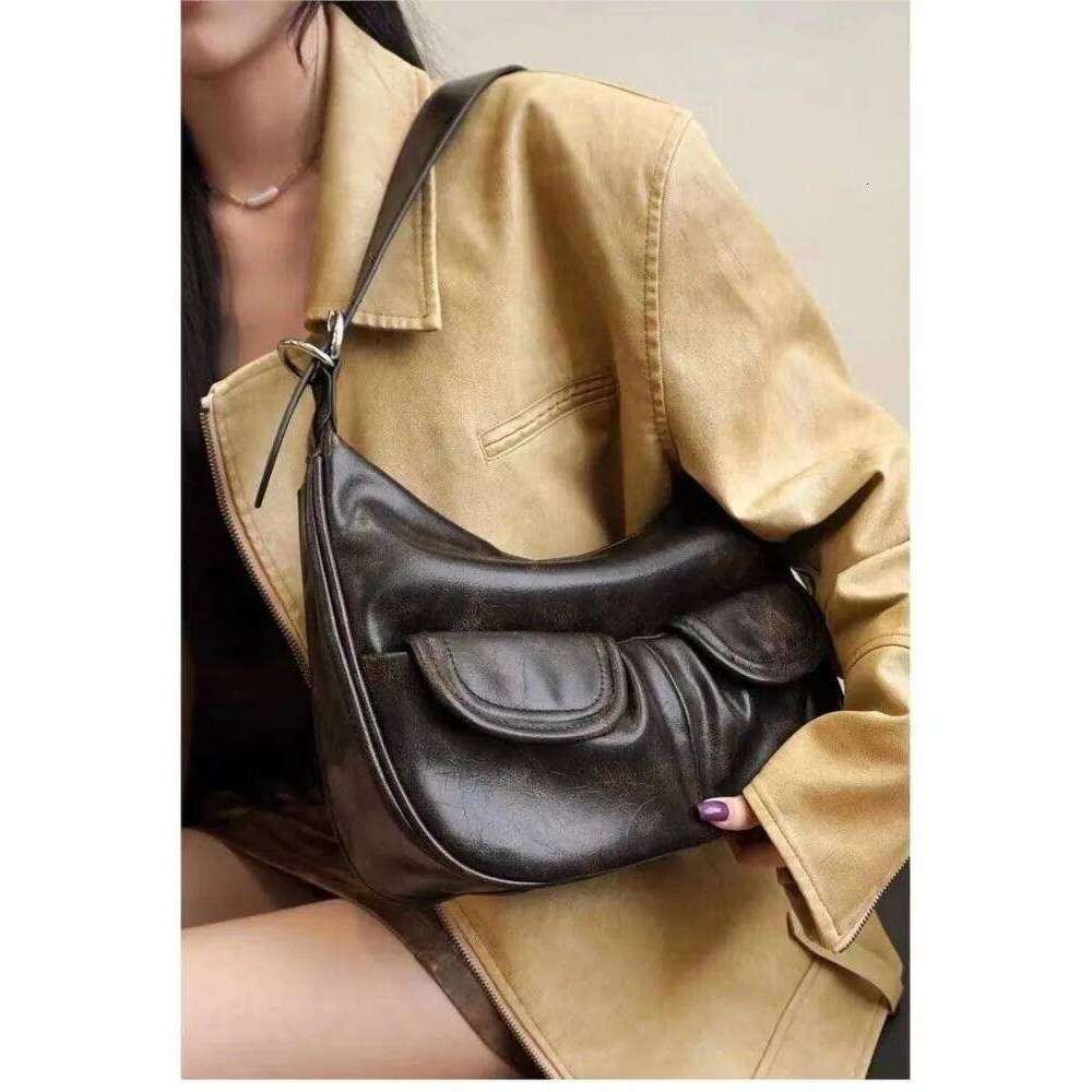 JIAERDI Vintage Coffee Shoulder Women Retro New Autumn Pocket Chic Casual Underarm Bag Female Hot Girls Y2k Handbag Bolsa Y260205
