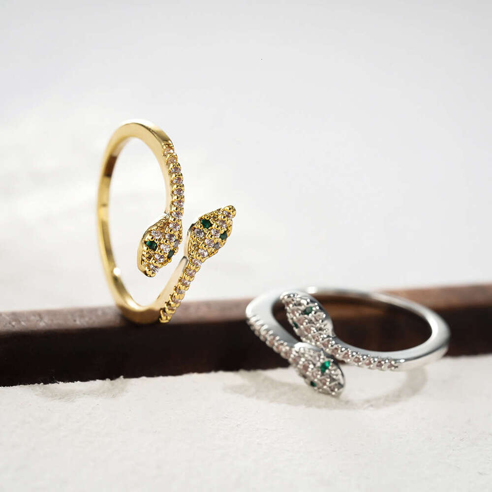 2026 New Fashion Exquisite Open Flexible Snake High-end Diamond-studded Index Finger Ring Zodiac Hand Jewelry