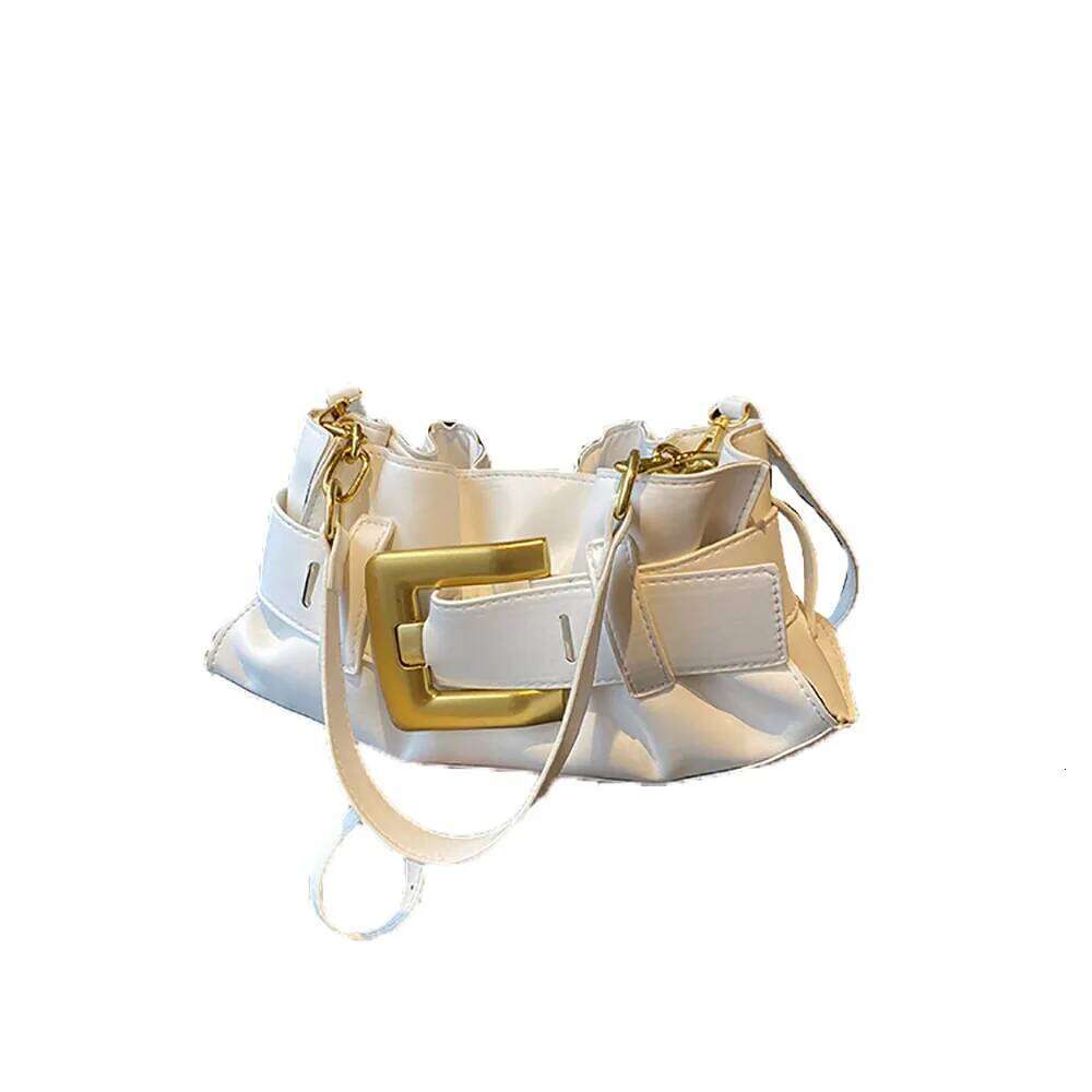 Trendy Buckle Chain One Shoulder Bag Women's Fashion Temperament Commute All-Match Crossbody Bags Daily Versatile Armpit Packs Y260205