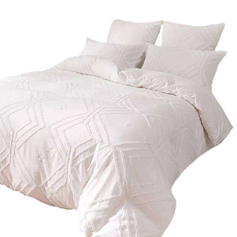 WOSTAR Summer white pinch pleat duvet 220x240cm luxury double bed quilt bedding set queen king size comforter cover XJ260206