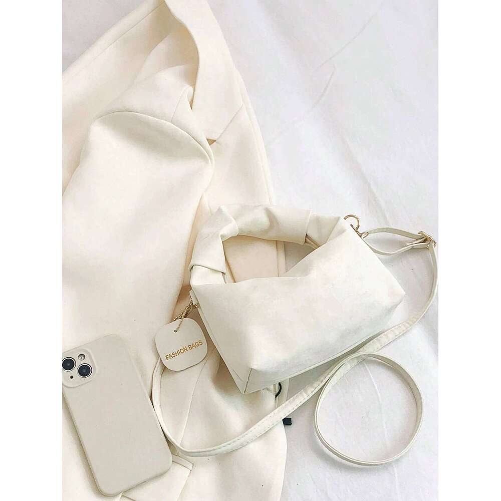 Solid Color Crescent Handbag For Women Chic Detachable Strap Hobo Crossbody Elegant Dumpling Pouch Women's Mobile Purse Bag Y260205
