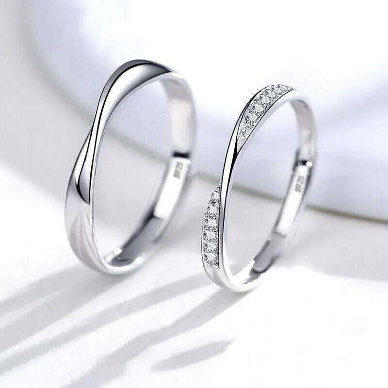New Mobius Couple Rings For Women Men Black White Adjustable Simple Ring Fashion Wedding Birthday Proposal Gifts W260206