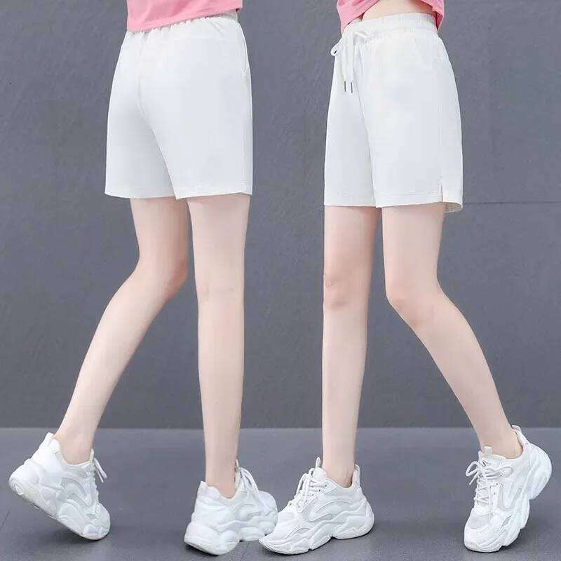 Quick Dry Running Shorts Women's High Waist Casual Sports Summer New Fashion Five-Point Lengthened Pants XJ260206
