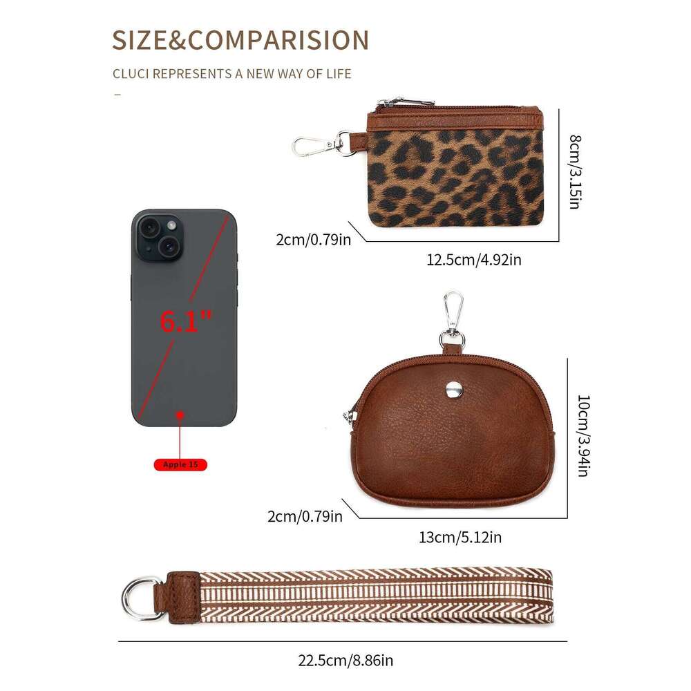 MIYIN Fashion Mini Zipper WristletWallet Women Double Pocket Wristlet Portable KeychainWallet Coin Purse Detachable Small Wallet Y260206