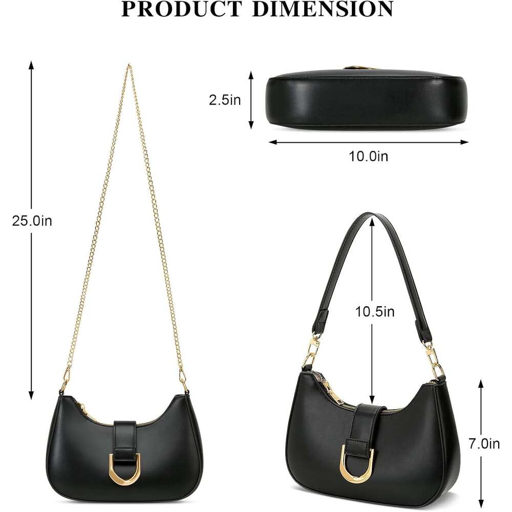 Shoulder Crescent Bag Small Purses For Women Trendy Vegan Leather Purse With Removable Strap