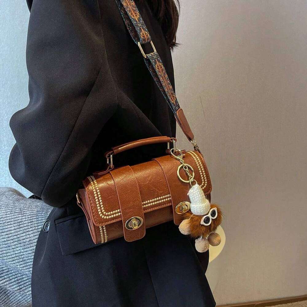 Retro Mini Cylinder Handbag Women, Crossbody For Daily Use Vintage Style Cylindrical Shoulder Women's Bag Y260205