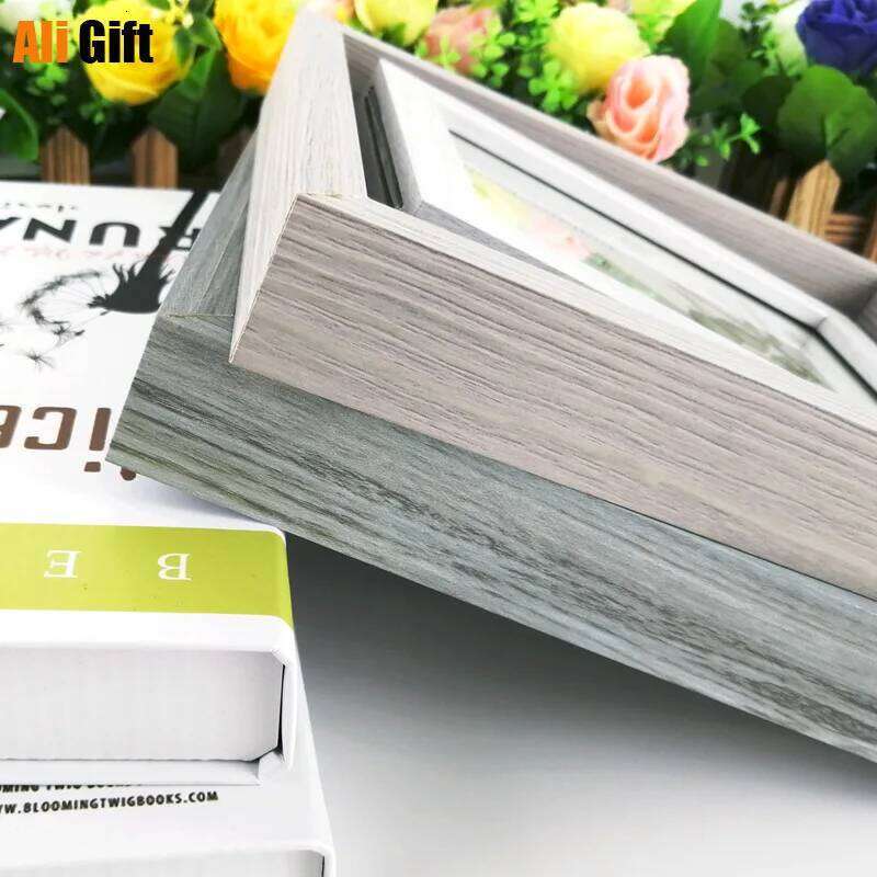 7 inch Rotating Frame Wooden Frames, Wall Photo Frame, Nordic Display, Living Room Poster, Picture Holder Decor S260205