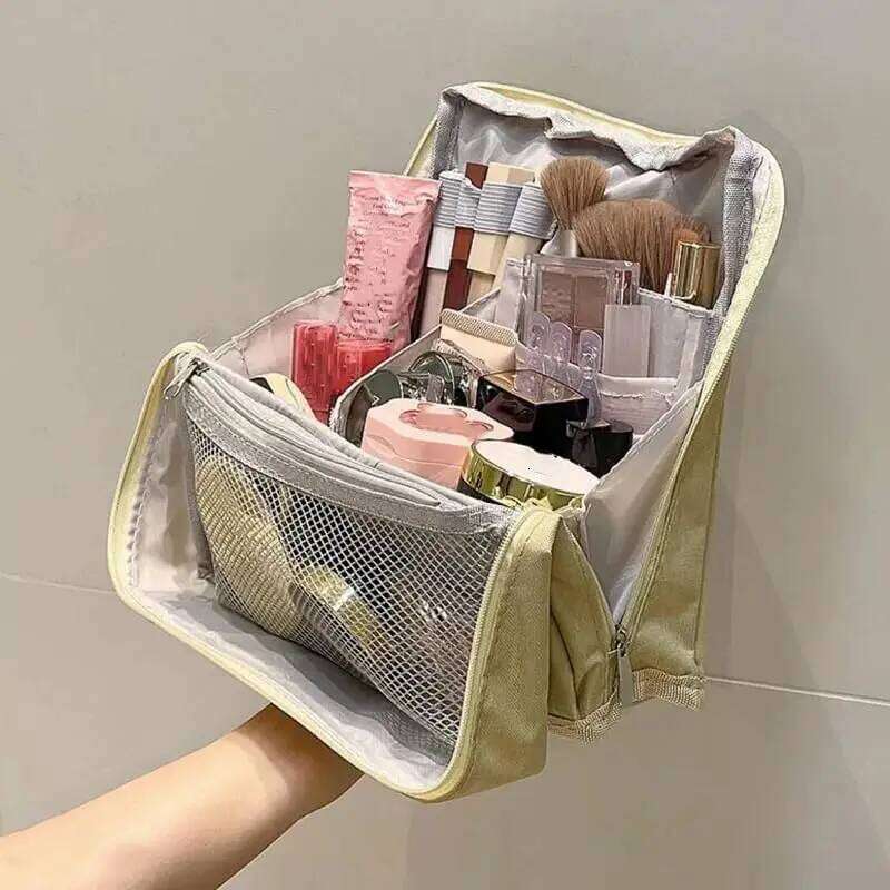 1 multi-purpose large-capacity Oxford cloth vertical makeup bag, portable waterproof with compartment Y260206