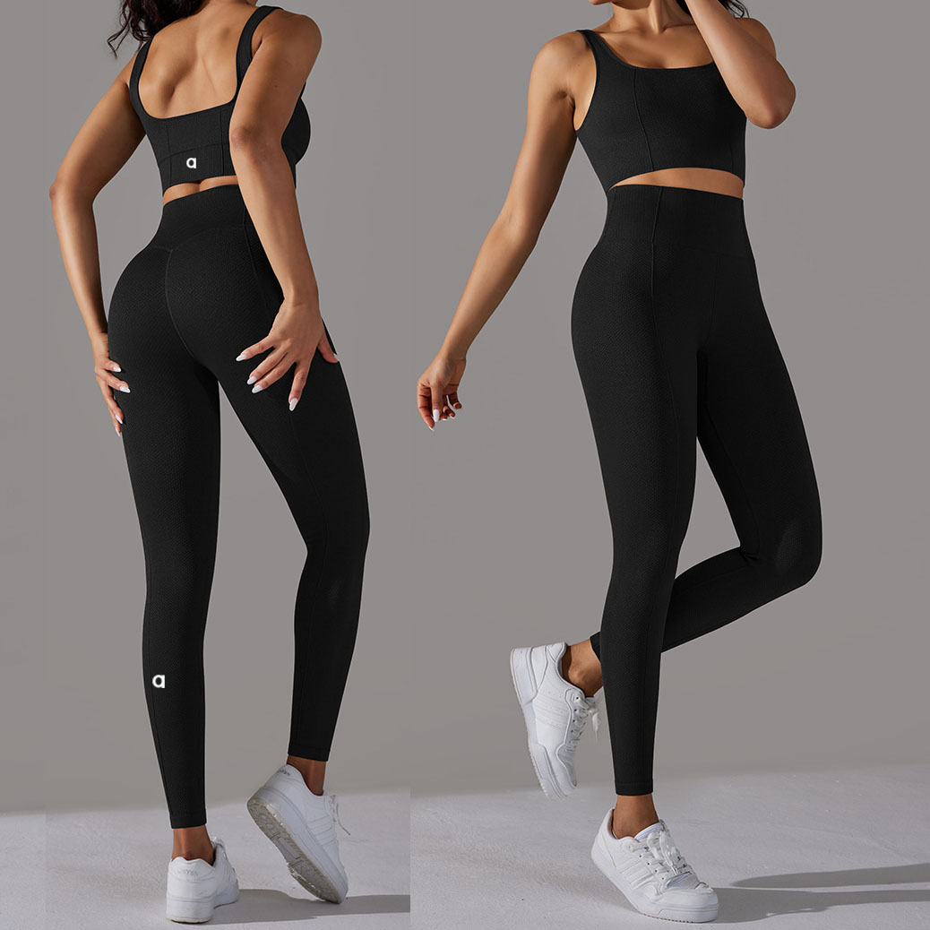 Yoga Women's Designer Pants Seamless Knitted Golf Dot Jacquard High Waist Hip Lifting Tight Yoga Pants Pants Elastic Fitness Outdoor Sports women set