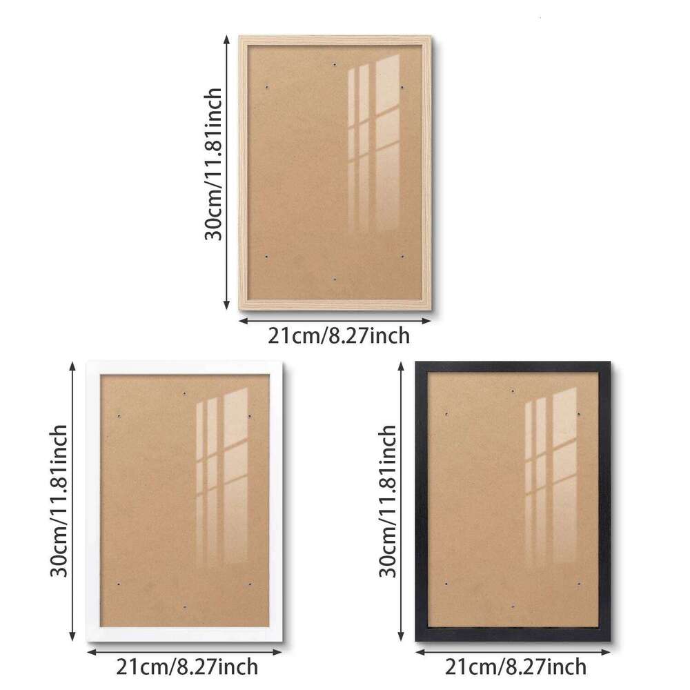 21x30cm White and Black Wood Grain Color Wooden Photo Frame 9"x11" A4 Poster Canvas Painting Display Stand Picture Decor S260205