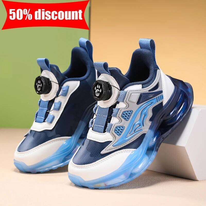 Childrens Sneakers School Sports High Elasticity Running Fashion Color Blocked Non Slip Leather Boys Casual Walking Shoes 26Y0206