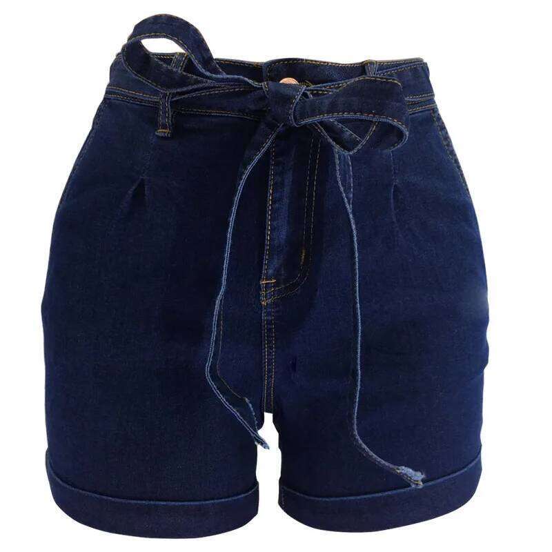 Women's High Waist Comfort Denim - Stretchy Soft Casual Summer Jeans Shorts with Pockets Straight Pants Female C260206