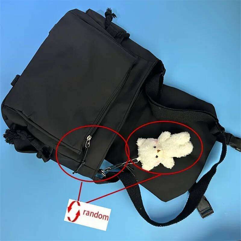 Return To Nylon Shoulder Bag, Large Capacity Crossbody for Teen Girls Men Harajuku Messenger Bag Student School Bags XJ260129