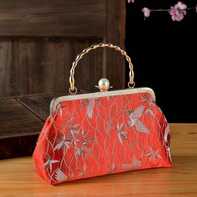 Retro Style Pearl Buckle Embroidered Hanfu Handbag Cheongsam New Year Banquet Bag MASA