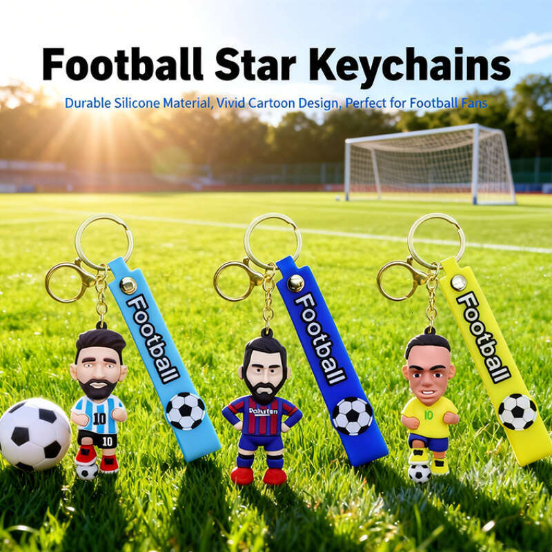 designer keychain football star PVC resin internet celebrity backpack keychain DIY high-end small gift