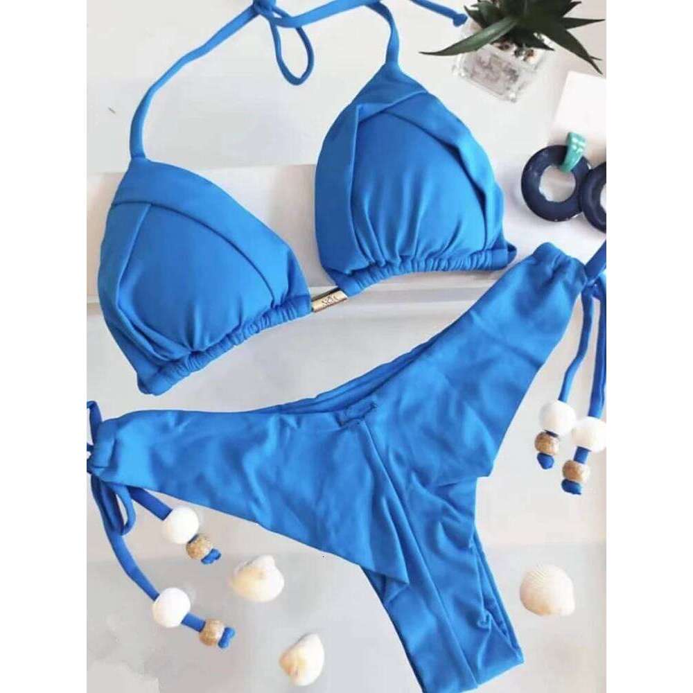 2023 Micro Sexy Bandage Swimsuit Women Push Up Swimwear Two Piece Bikini Set Solid Bather Bathing Swim Suit Female Z260206