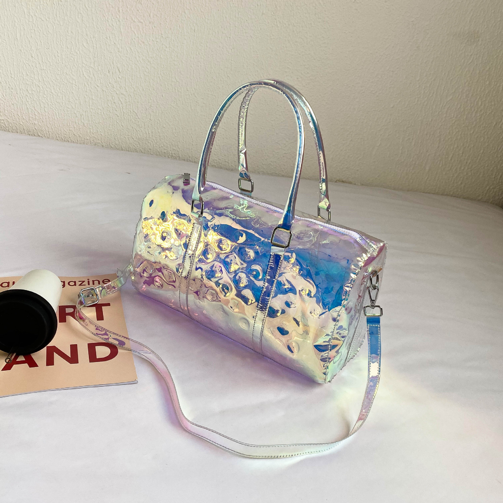 Travel Bag New Jelly Bag Laser Duffel Bag Large Capacity Sports Fitness Bag Manufacturers Wholesale Fashion Business Bags