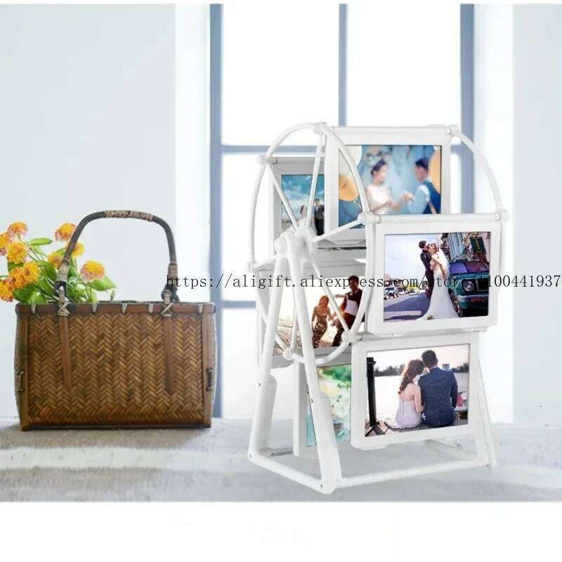 Rotating Ferris Wheel Creative Combination Children's Wedding Photos Personalized 5-inch Windmill Photo Frame S260205