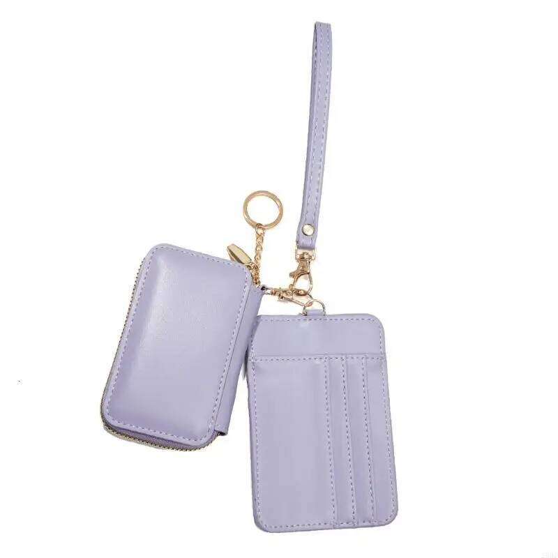 28GD Zip Around Keychain Wallets Card Holder Duals Pounch Wristlet Coin Purse Y260206