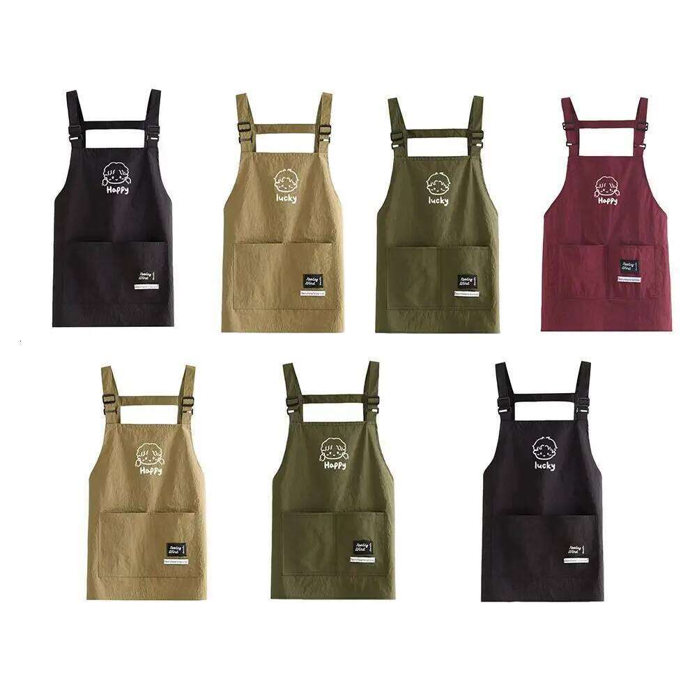 Cute Cartoon Kitch Apron Waterproof Oil-proof Smock Sleeveless Anti-fouling Cooking Baking Bibs for Home Kitchen S260205