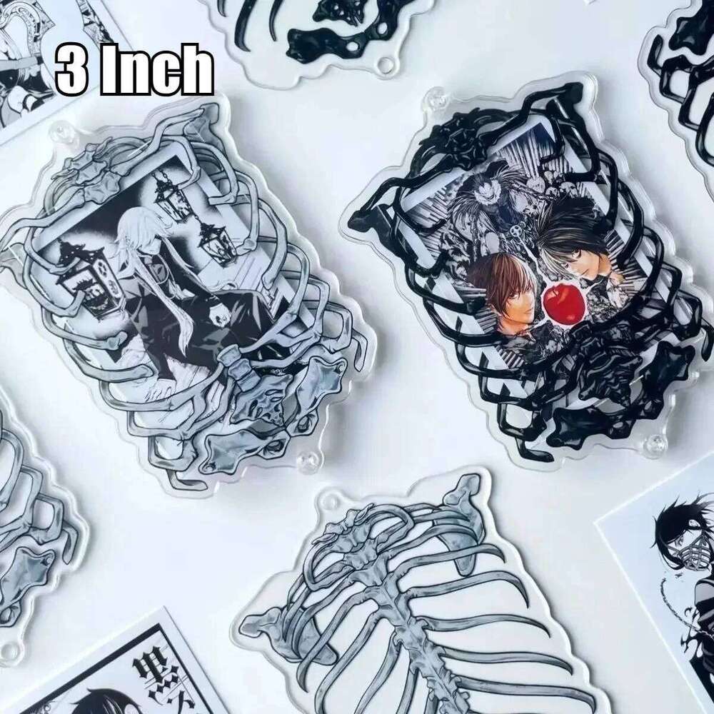 3-Inch Mini Acrylic Frame,Gothic Card Gumei Display Skull Skeleton Frame Can Accommodate Photo Size 5.5x8.5cm S260205