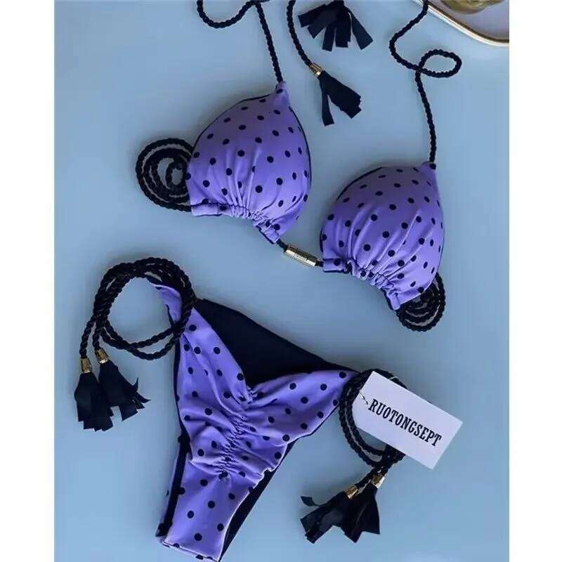 2024 Women's Bikini Rope Print Swimsuit Z260206