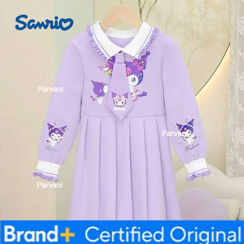Sanrio Hello Kitty Long Sleeve Hoodie Dress Cotton Girls Children Baby Autumn New 2024 Korean Style Fashion Princess Cute Trendy H260206 - view 4