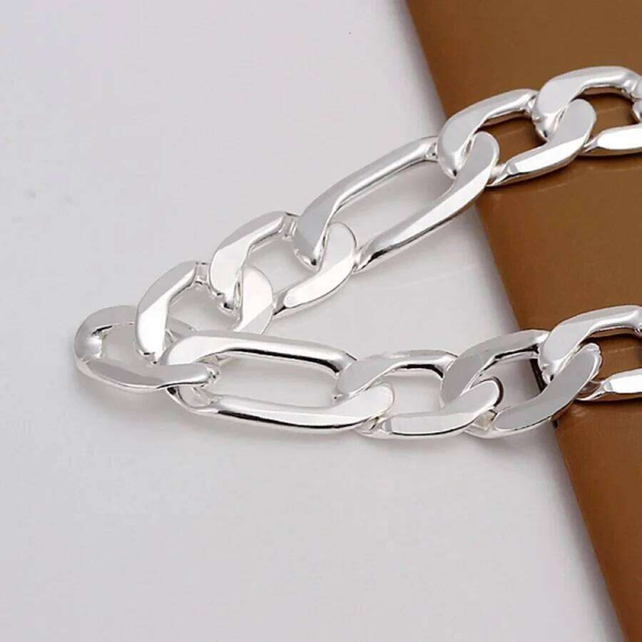 top quality beautiful Silver Bracelet Jewelry fashion charm Men Women Chain 6/8/10/12MM Bracelets noble nice link 26H0206