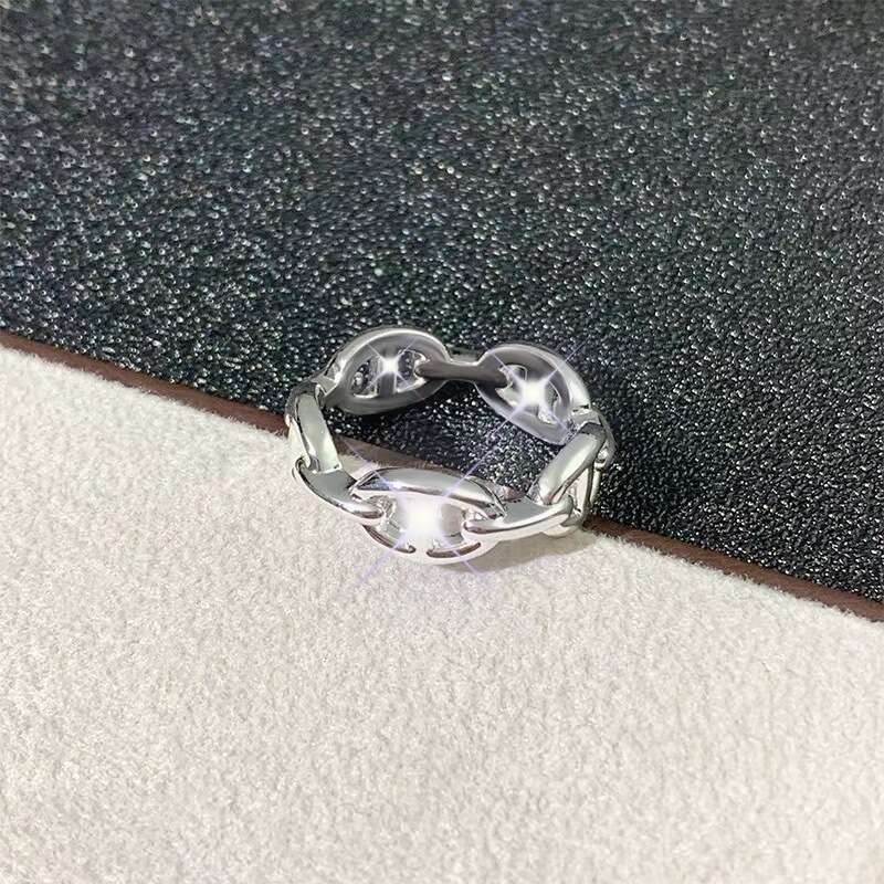 Pig Nose for Women, 18K Rose Gold Plated, Light Luxury, Ins Fashion, Niche Couple Rings, High-end Stackable Index Finger Ring