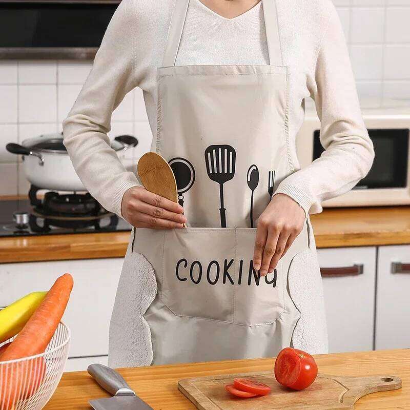 Waterproof Oil Proof Men Women Wipeable Hands Kitchen Cooking Home Work Stain Protection Korean Style Waist Apron S260205