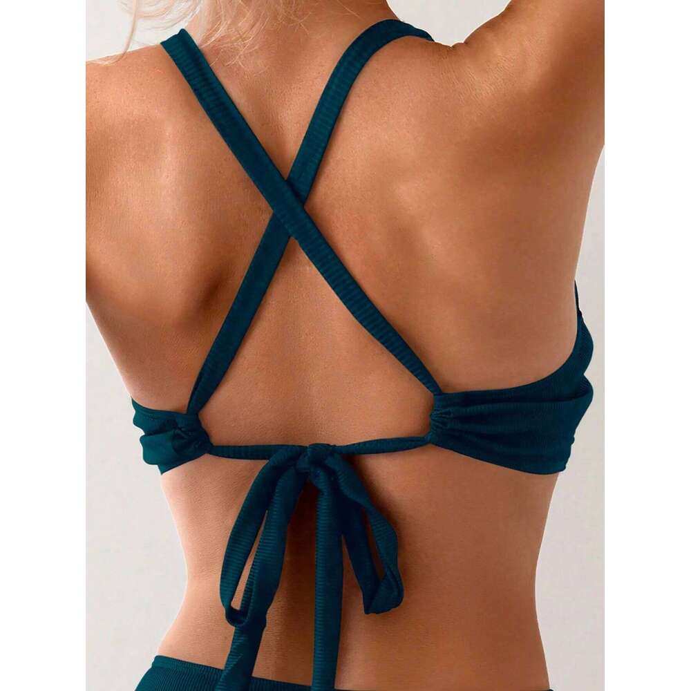 Surf Summer New 2025 Solid Color Bikini Split Set is simple and has personality XJ260206