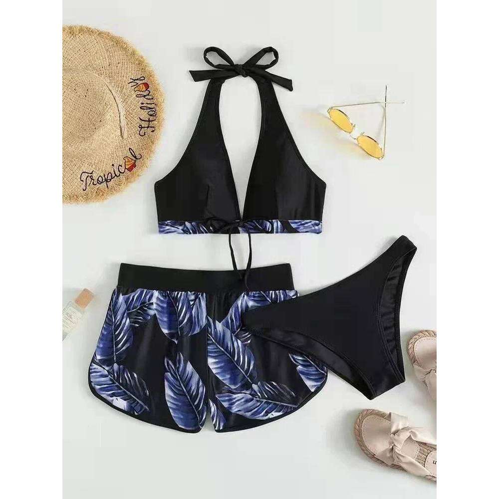 3 Pieces Bikinis Set Women Push-up Bandeau Low Waist Swimsuit Beachwear Bathing Suit 2025 Beach Wear Brazilian Biquinis Z260206