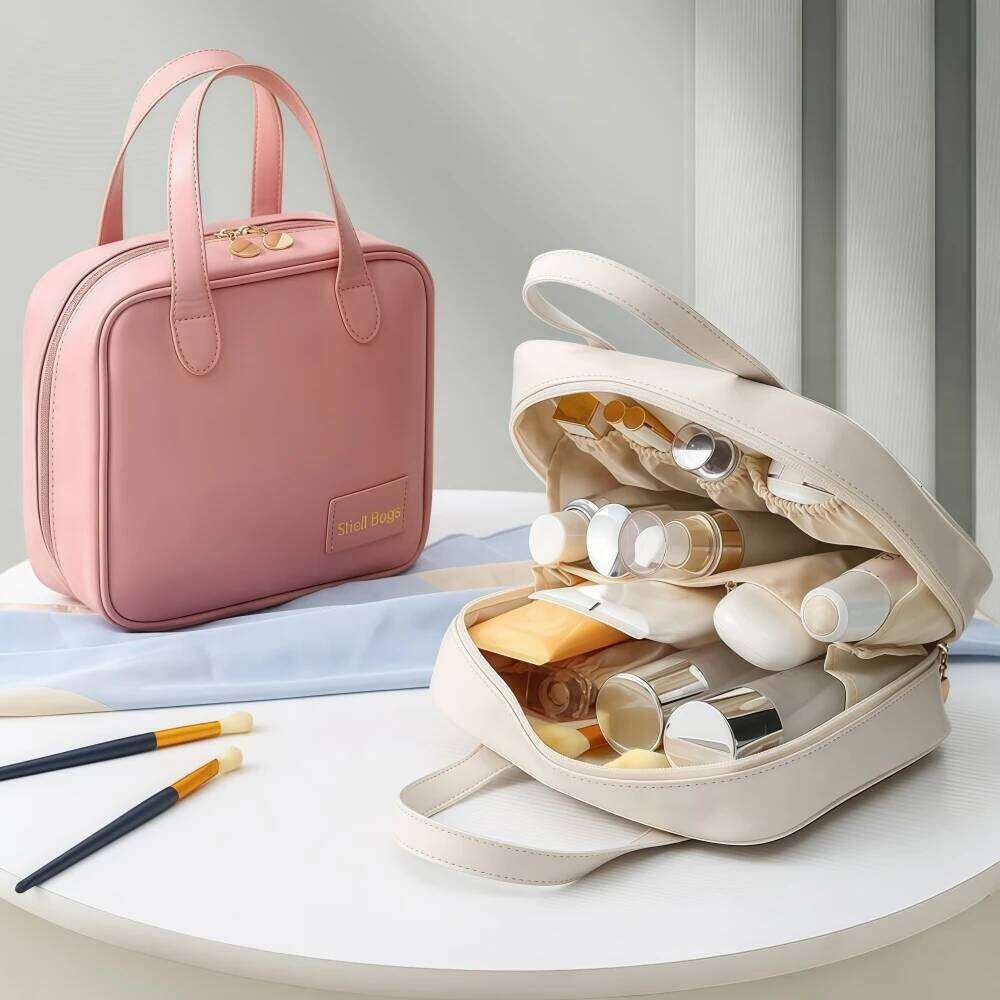 Elegant Large-Capacity Waterproof Cosmetic Bag, Travel Makeup Organizer, Multifunctional Handheld Storage Pouch Y260206