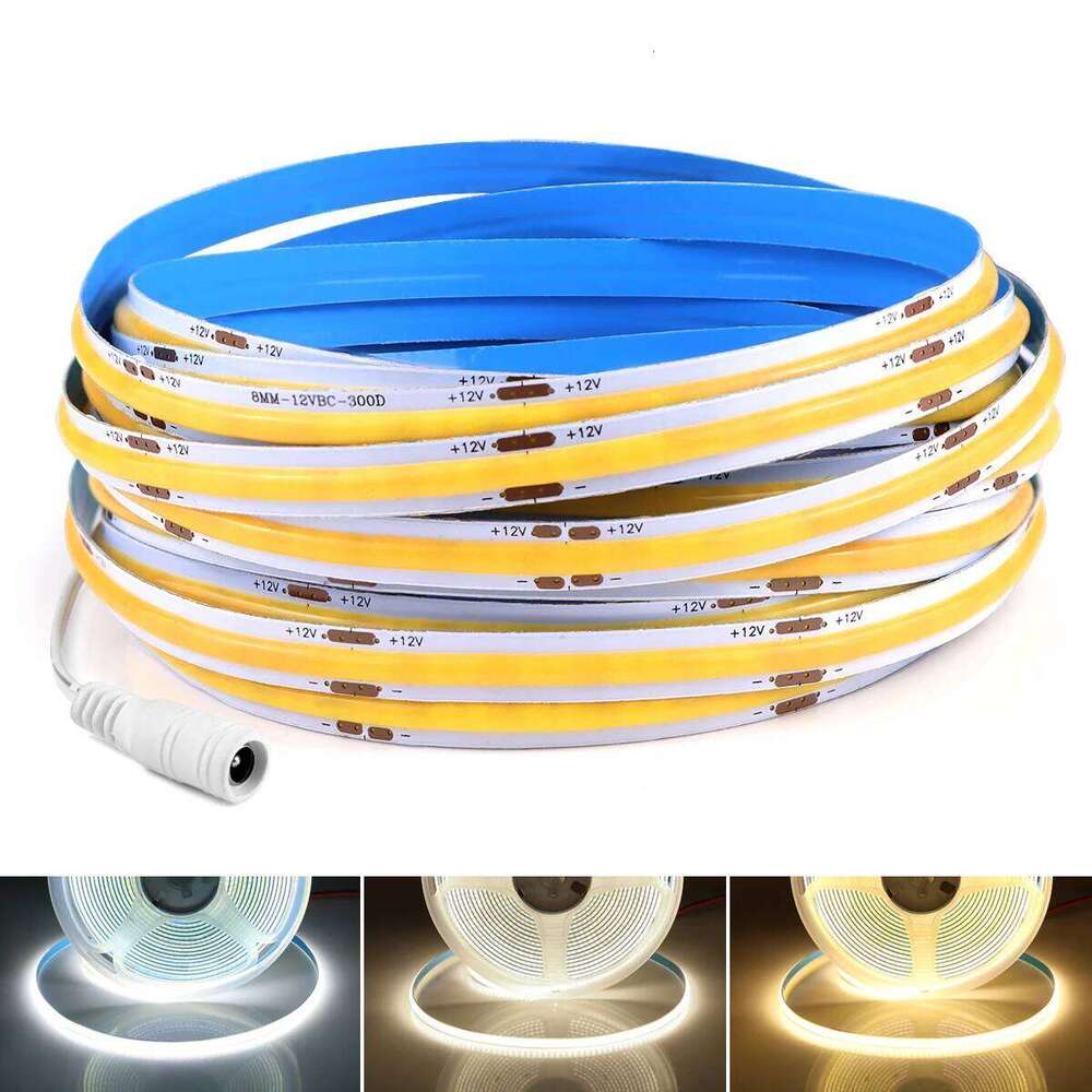 1M - 10M COB LED Strip Light 12V 24V 320LEDs/M High Density Flexible FOB Tape Ribbon Linear Dimmable Kitchen Room Wall Decor Z260206