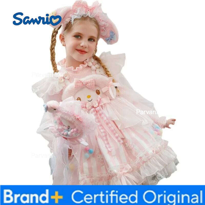 Sanrio My Melody Girls Skirt Spring Autumn New Lace Anime Figure Princess Kawaii Cartoon Dress Fashion Sweet Long Sleeves H260206 - view 6