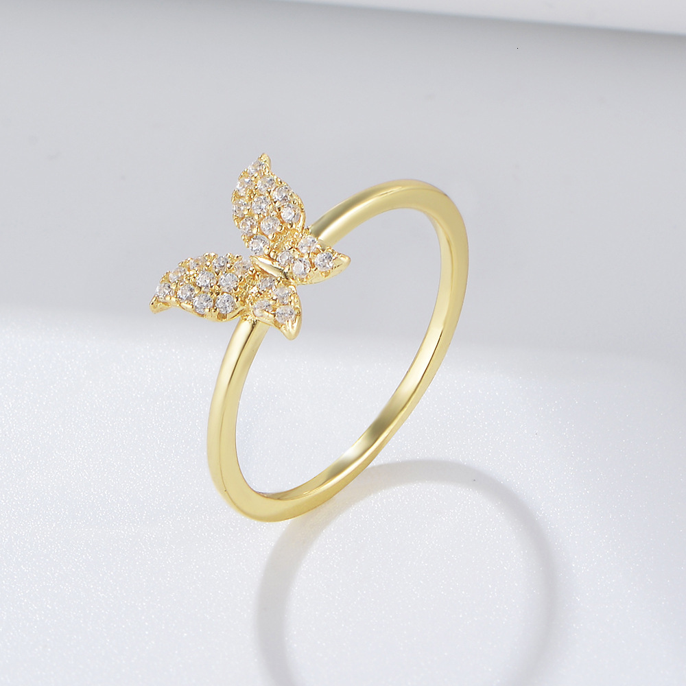 s925 sterling silver butterfly for women, niche design, fashionable unique, trendy and high-end, minimalist style tail ring