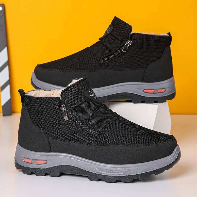 Men's autumn winter casual cotton shoes warm wear-resistant snow boots outdoor thick heels low-priced and free shipping