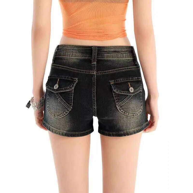 Women Retro Streetwear 90S Y2K 2025 Summer Korean Grunge Hot Denim Shorts Female Harajuku Slim Fit Cowboy Short Pants XJ260206